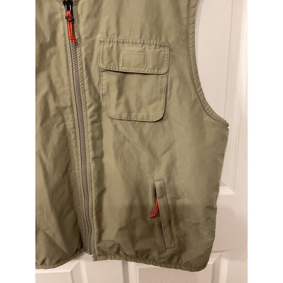 Vintage Y2K American Eagle Men's Sherpa Lined Utility Cargo Army Green Vest, XL - Picture 3 of 6